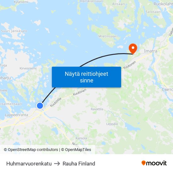 Huhmarvuorenkatu to Rauha Finland map