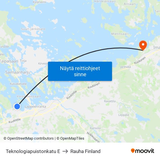 Teknologiapuistonkatu E to Rauha Finland map