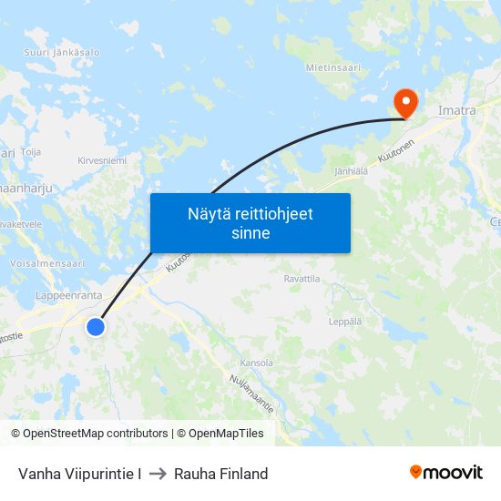 Vanha Viipurintie I to Rauha Finland map