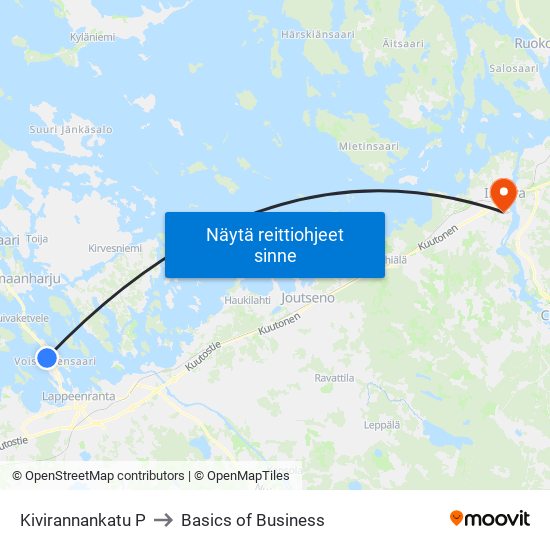 Kivirannankatu P to Basics of Business map