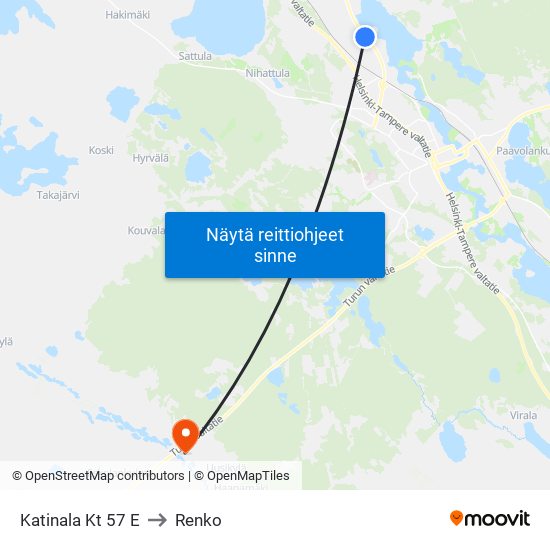 Katinala Kt 57 E to Renko map