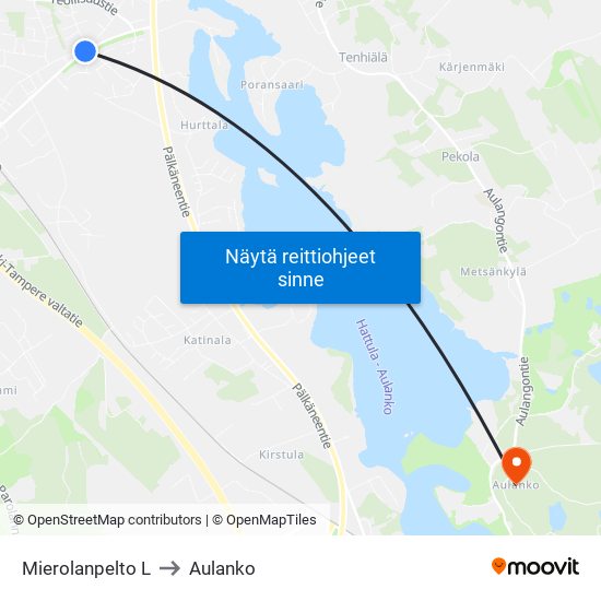 Mierolanpelto L to Aulanko map