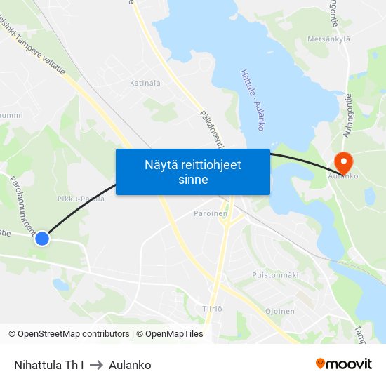 Nihattula Th I to Aulanko map