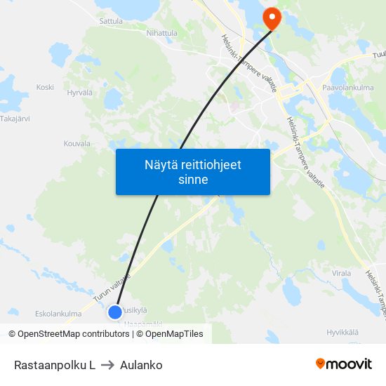 Rastaanpolku L to Aulanko map