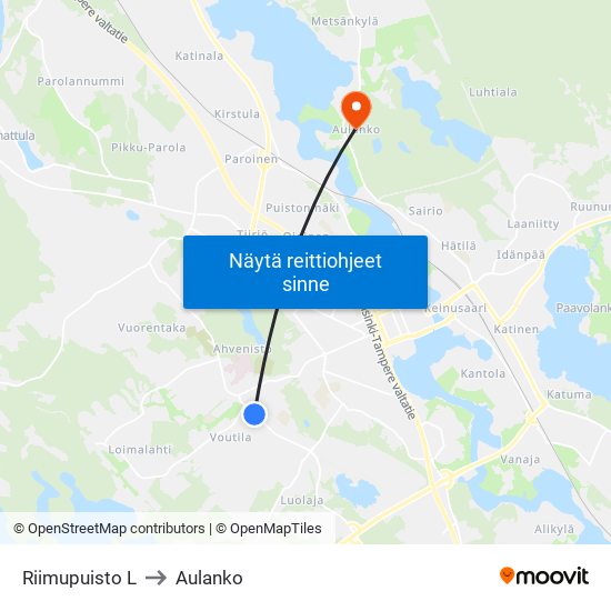 Riimupuisto L to Aulanko map