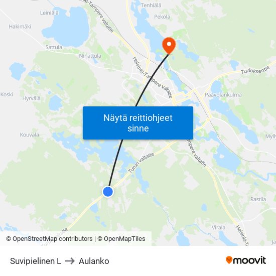 Suvipielinen L to Aulanko map