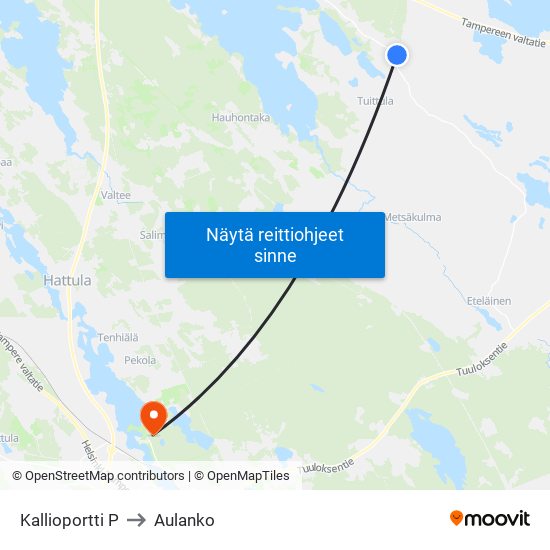 Kallioportti P to Aulanko map