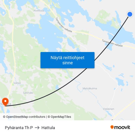 Pyhäranta Th P to Hattula map