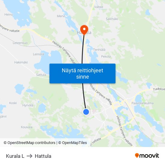 Kurala L to Hattula map