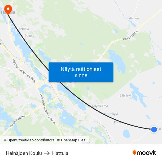 Heinäjoen Koulu to Hattula map