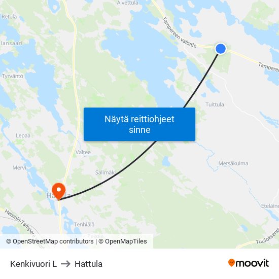 Kenkivuori L to Hattula map