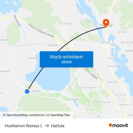 Huoltamon Risteys L to Hattula map