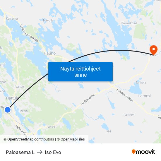 Paloasema L to Iso Evo map