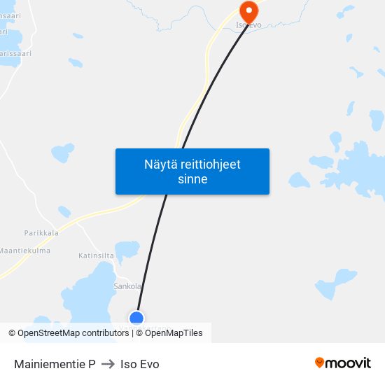 Mainiementie P to Iso Evo map