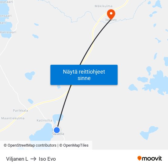 Viljanen L to Iso Evo map