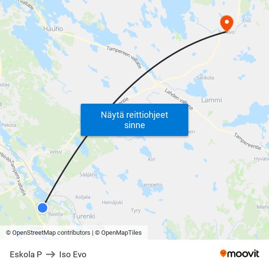 Eskola P to Iso Evo map