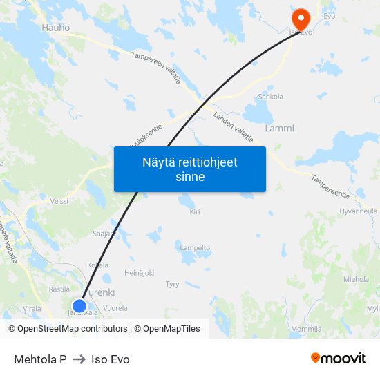 Mehtola P to Iso Evo map