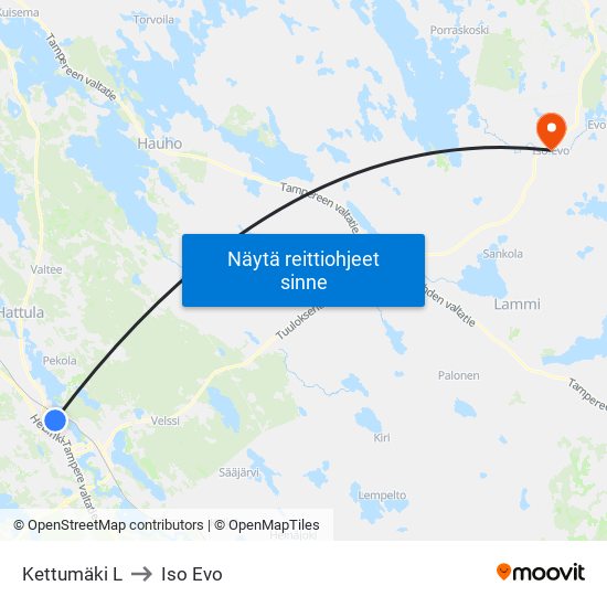 Kettumäki L to Iso Evo map