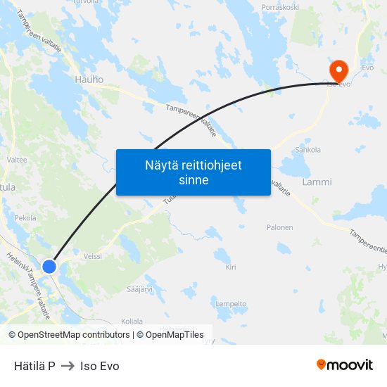 Hätilä P to Iso Evo map