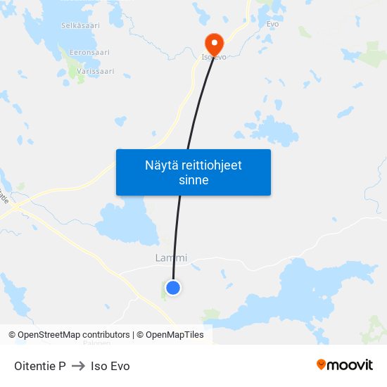 Oitentie P to Iso Evo map