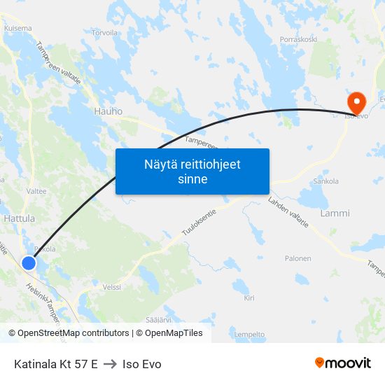 Katinala Kt 57 E to Iso Evo map