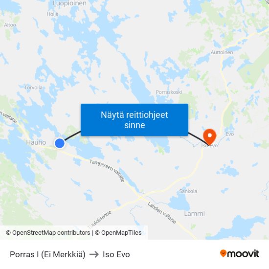 Porras I (Ei Merkkiä) to Iso Evo map