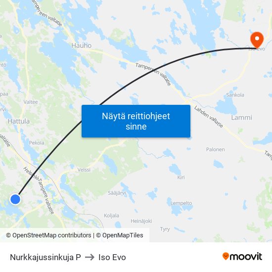 Nurkkajussinkuja P to Iso Evo map