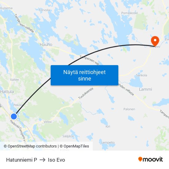 Hatunniemi P to Iso Evo map