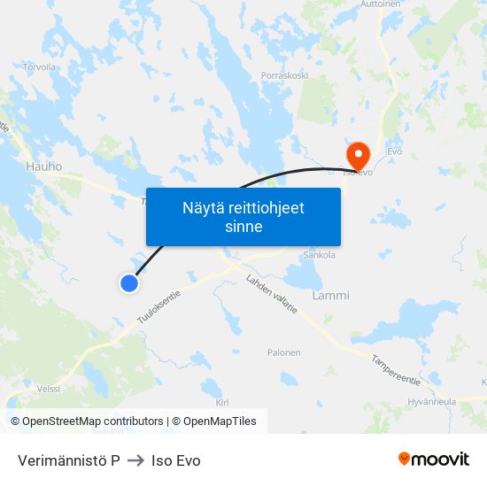 Verimännistö P to Iso Evo map