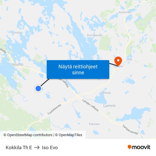 Kokkila Th E to Iso Evo map