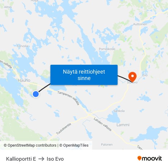 Kallioportti E to Iso Evo map