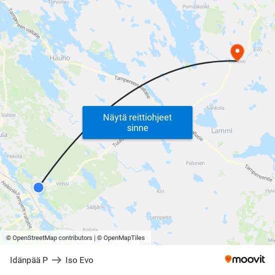 Idänpää P to Iso Evo map