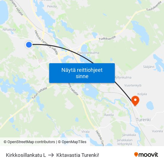 Kirkkosillankatu  L to Kktavastia Turenki! map