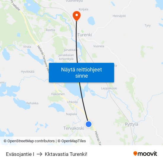Eväsojantie I to Kktavastia Turenki! map