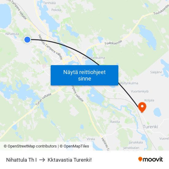Nihattula Th I to Kktavastia Turenki! map