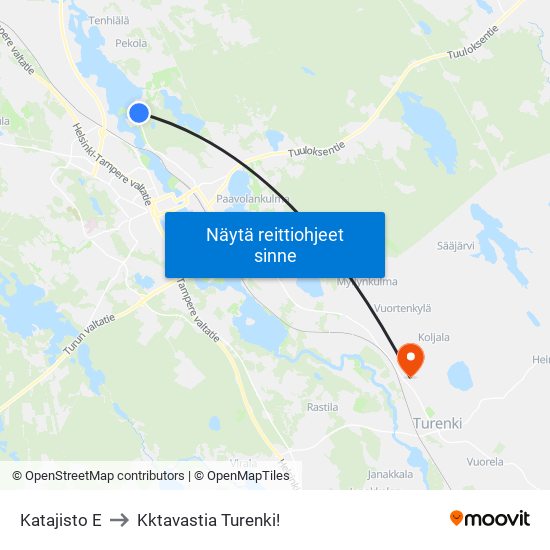 Katajisto E to Kktavastia Turenki! map