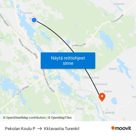 Pekolan Koulu P to Kktavastia Turenki! map