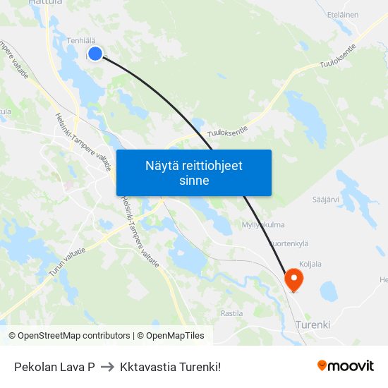 Pekolan Lava P to Kktavastia Turenki! map