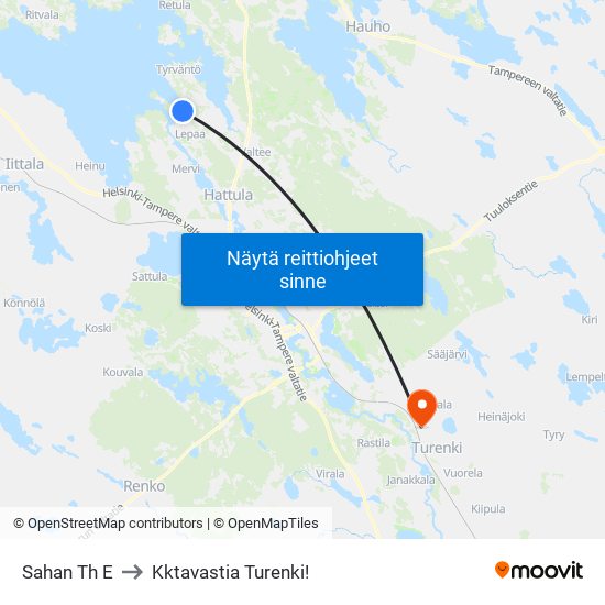 Sahan Th E to Kktavastia Turenki! map