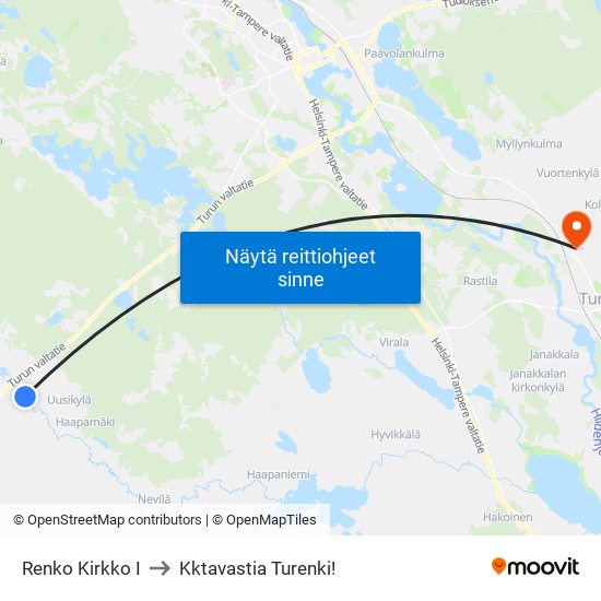 Renko Kirkko I to Kktavastia Turenki! map
