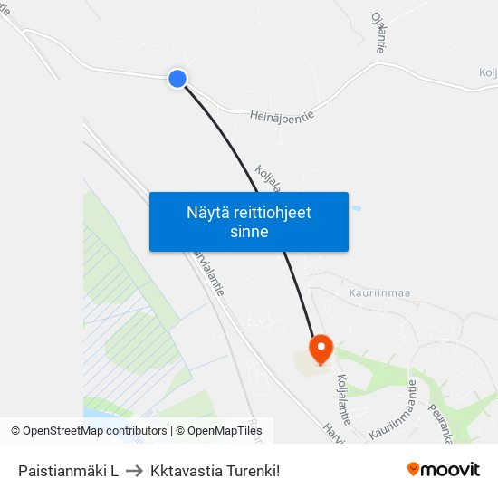 Paistianmäki L to Kktavastia Turenki! map