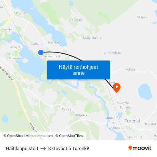 Häitilänpuisto I to Kktavastia Turenki! map