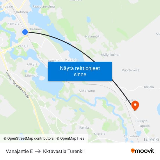 Vanajantie E to Kktavastia Turenki! map