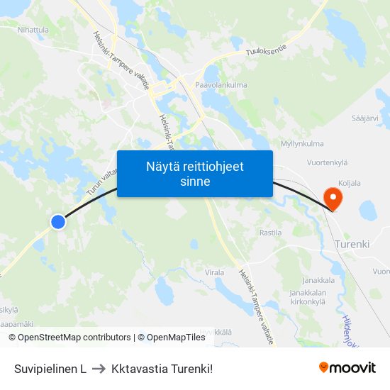 Suvipielinen L to Kktavastia Turenki! map