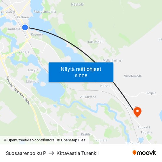 Suosaarenpolku P to Kktavastia Turenki! map