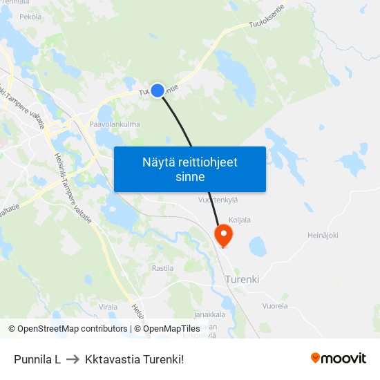 Punnila L to Kktavastia Turenki! map