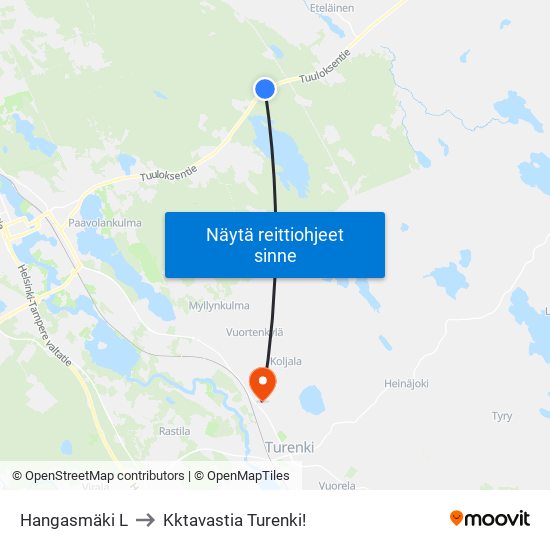 Hangasmäki L to Kktavastia Turenki! map