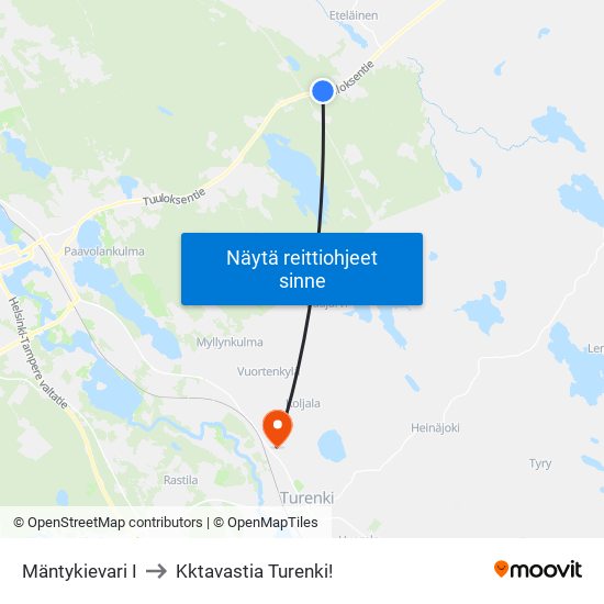 Mäntykievari I to Kktavastia Turenki! map