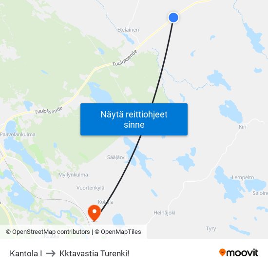Kantola I to Kktavastia Turenki! map