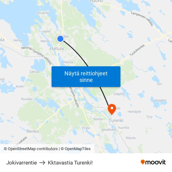 Jokivarrentie to Kktavastia Turenki! map